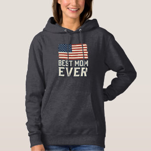 Pull À Capuche Meilleure Maman Ever Vintage American Flag Concept