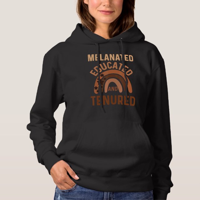 Pull À Capuche Mélanated Tenure Educated Black Professeur Femmes  (Devant)
