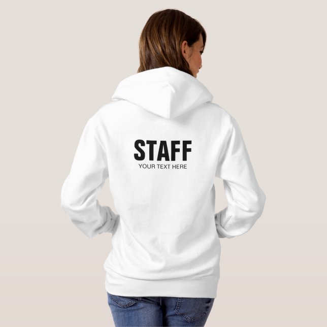 Pull À Capuche Membre de l'équipe de personnel Blanc Ajouter le t (Dos entier)