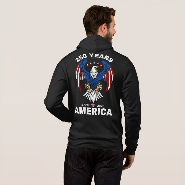 Pull À Capuche Mens 250e anniversaire Amérique  (Dos entier)