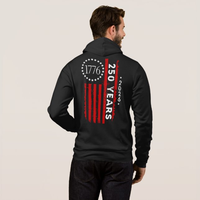 Pull À Capuche Mens 250e anniversaire Amérique  (Dos entier)