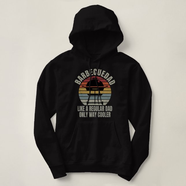 Pull À Capuche Mens BBQDad Comme Un Papa Normal Seulement Way Vin (Design devant)