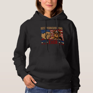 Pull À Capuche Mens Best Yorkshire Papa Jamais Drapeau Américain