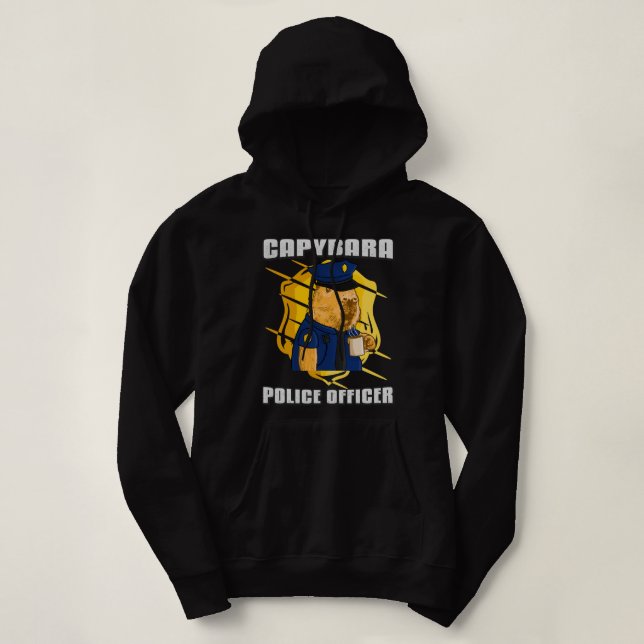 Pull À Capuche Mens Capybara Agent de police 22 (Design devant)