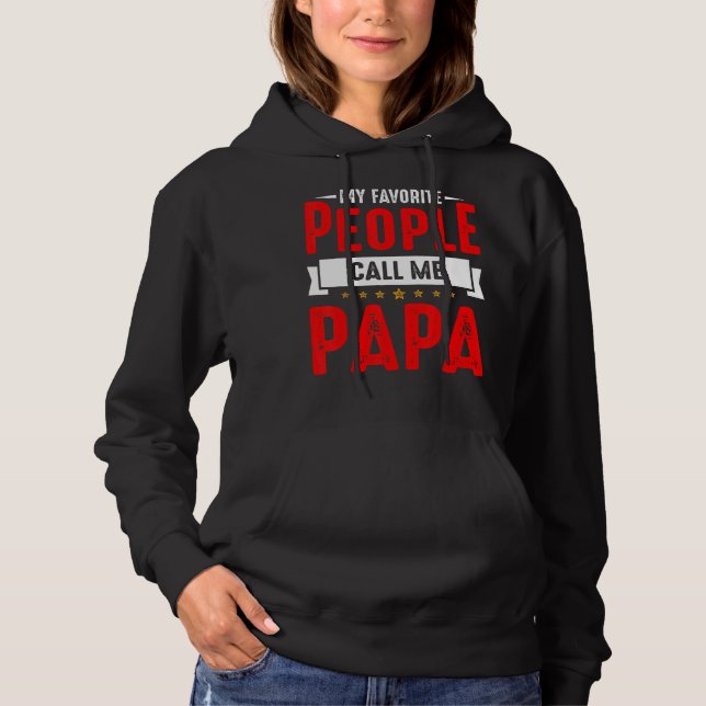 Pull À Capuche Mens Mes Favoris Appelent Moi Papa (Devant)