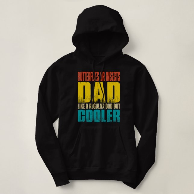 Pull À Capuche Mens Papillons ou insectes papa Comme un papa ordi (Design devant)