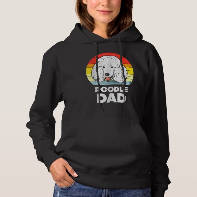 Pull À Capuche Mens Poodle Papa Sunset Retro Animal Animaux Amour (Devant)