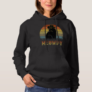 Pull À Capuche Meowdy - Drôle Mashup entre Meow et Howdy Black