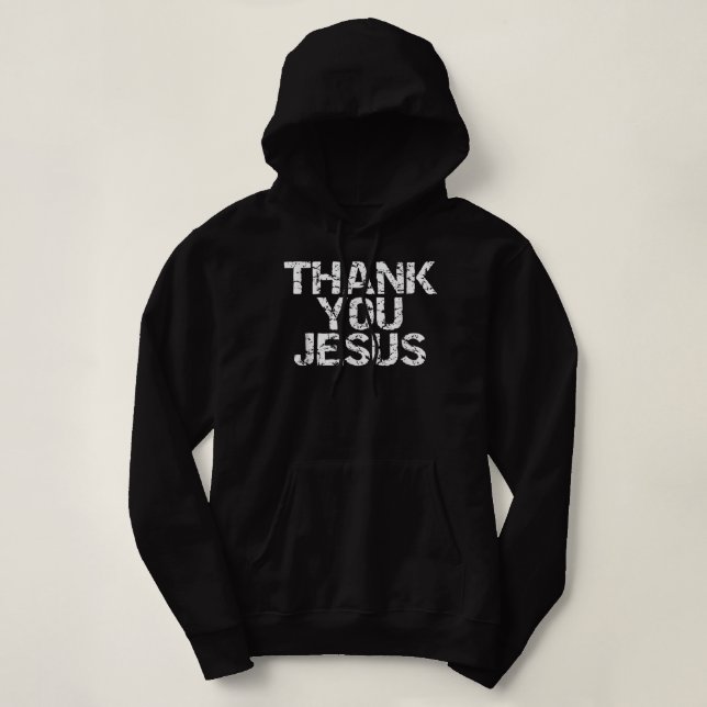Pull À Capuche Merci Jésus T-Chemise Perturbé Refus chrétien (Design devant)