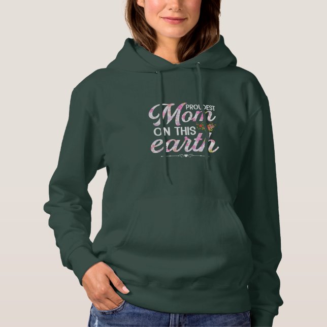 Pull À Capuche Mère Art Fier Maman Sur Terre (Devant)