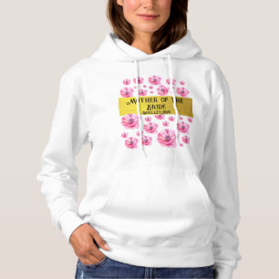 Pull À Capuche Mère de la mariée personnalisable or et rose Fleur
