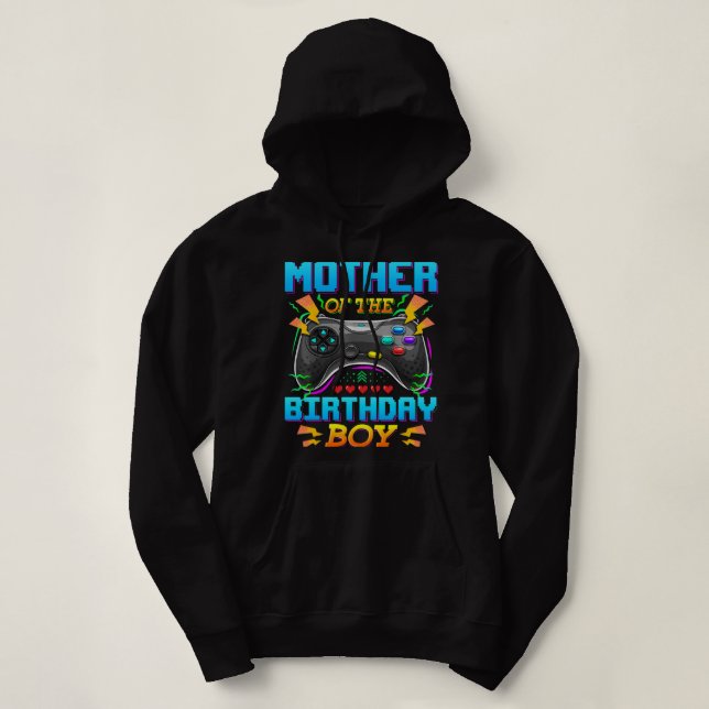 Pull À Capuche Mère De L'Anniversaire Garçon Niveau Joueur Déverr (Design devant)