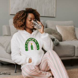 Pull À Capuche Merry & Bright Y'all Christmas Rainbow 