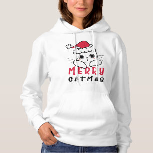 Pull À Capuche Merry Cat Mas pour Noël, Noël, Animaux de chat