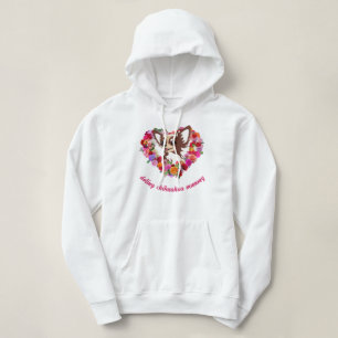 Pull À Capuche mignon doy chihuahua maman roses amour coeur