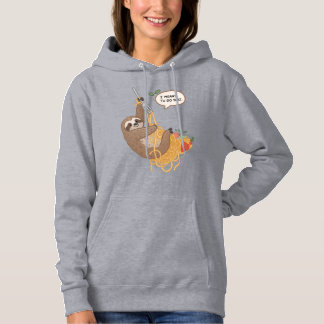 Pull À Capuche Mignonne et drôle Spaghetti Sloth | "Je Veux Faire