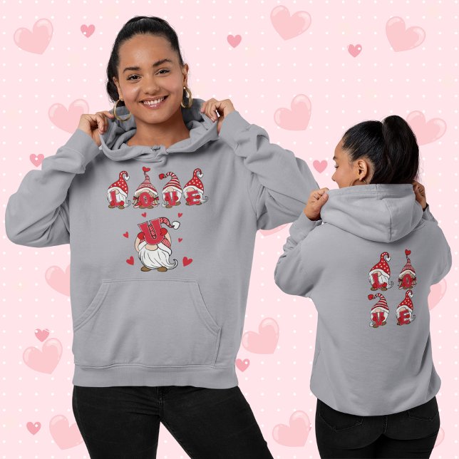 Pull À Capuche Mignonne "Love U" Gnome Letting | Saint Valentin (Créateur téléchargé)