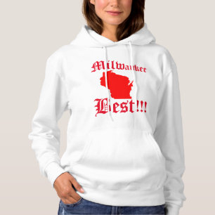 Pull À Capuche Milwaukee blanc et rouge Hoddie de la femme