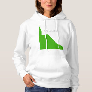 Pull À Capuche Minimalisme Vert Blanc