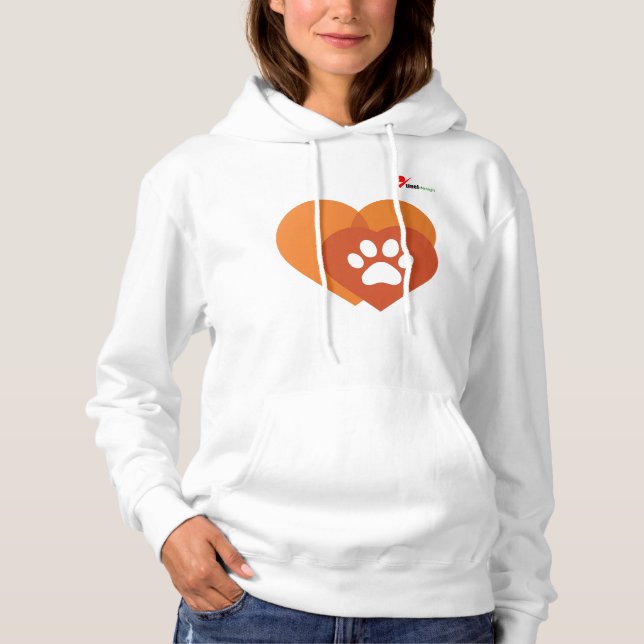 Pull À Capuche Minimalist Paw Print Heart  | Modern  (Devant)