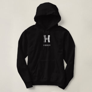 PULL À CAPUCHE MINIMALISTE BLANC UN MONOGRAMME DE NOM À UNE LETTR