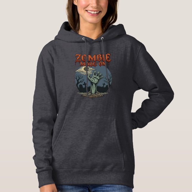 Pull À Capuche Mode Zombie Halloween Main Lune Cimetière_1 (Devant)