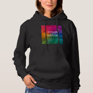 Pull À Capuche Modèle Ajouter Texte Télécharger Photo Femmes Noir