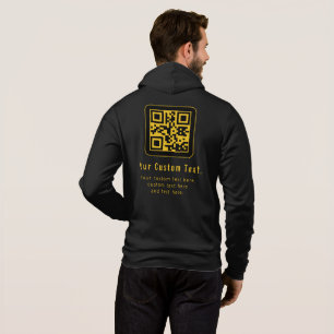 Pull À Capuche Modèle de code QR et de texte modifiable Noir et