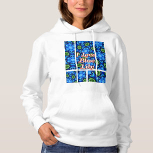Pull À Capuche Modèle Floral bleu Abstrait
