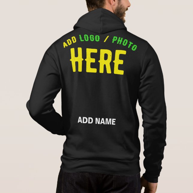 PULL À CAPUCHE MODERNE ET MODERNE PERSONNALISABLE NOIR VÉRIFIÉ (Dos)