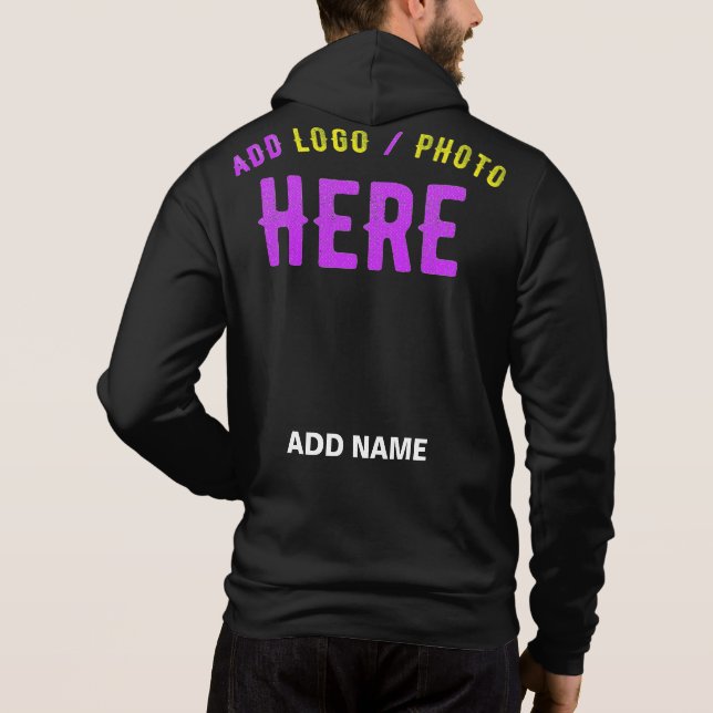 PULL À CAPUCHE MODERNE ET MODERNE PERSONNALISABLE NOIR VÉRIFIÉ (Dos)