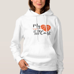 Pull À Capuche Mon Coeur Est Sur Cette Cour