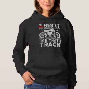 Pull À Capuche Mon Coeur Est Sur Cette Voie Motocross Family Supp