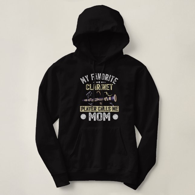 Pull À Capuche Mon Joueur Clarinet Favori M'Appelle Maman Marchin (Design devant)