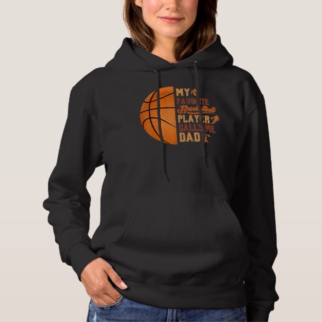 Pull À Capuche Mon Joueur De Basket Favori M'Appelle Papa Basketb (Devant)