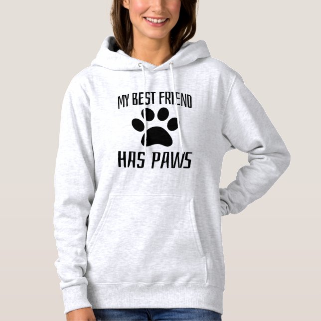 Pull À Capuche Mon meilleur ami a des pattes - Amoureux des chien (Devant)