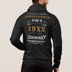 Pull À Capuche Monogramme d'anniversaire personnalisé Père légend