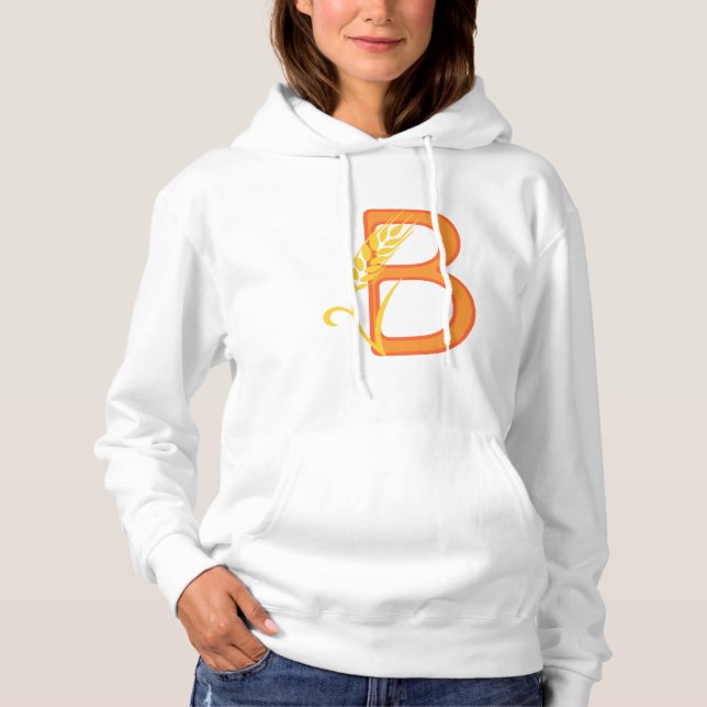 Pull À Capuche monogramme floral B lettre majuscule (Devant)