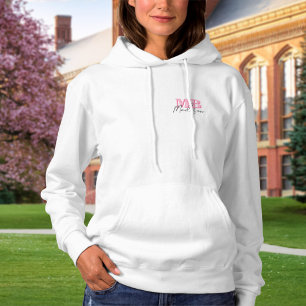Pull À Capuche Monogramme initial minimaliste rose moderne