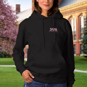 Pull À Capuche Monogramme initial minimaliste rose moderne