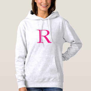 Pull À Capuche Monogramme Initiales Nom Pink Mère's Day Cadeau mi