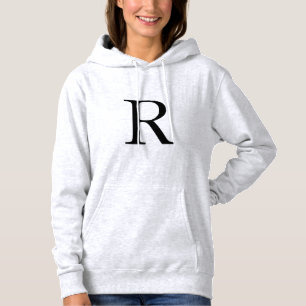 Pull À Capuche Monogramme Modèle mûre Initiales Nom gris clair