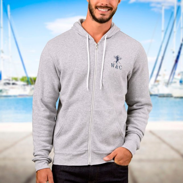 Pull À Capuche Monogramme Personnalisé Thème Marin Cheval Marin (Créateur téléchargé)