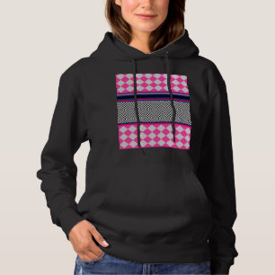 Pull À Capuche Motif à carreaux et losanges mélange style Harlequ