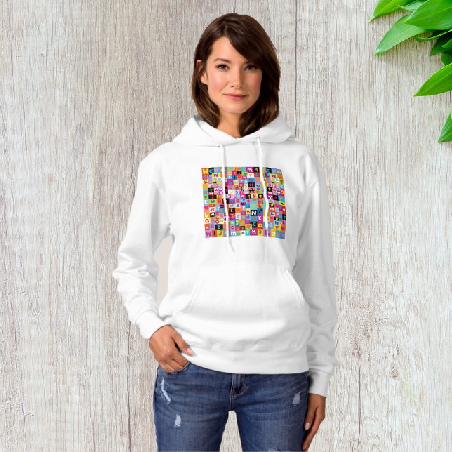 Pull À Capuche Motif Alphabetique Mélangé (Créateur téléchargé)
