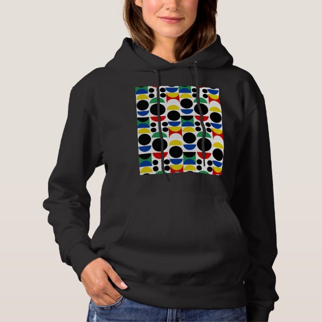 Pull À Capuche Motif scandinave du Bauhaus du milieu du siècle (Devant)