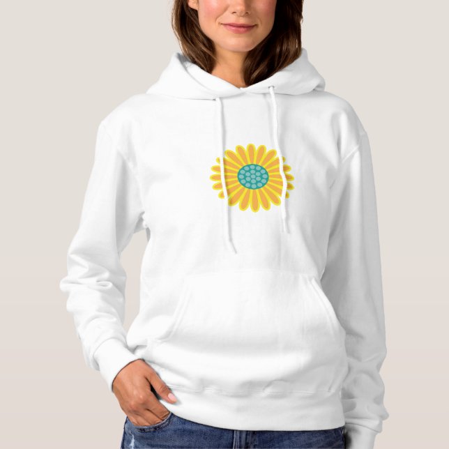 Pull À Capuche Motif tournesol | Conception florale en été (Devant)