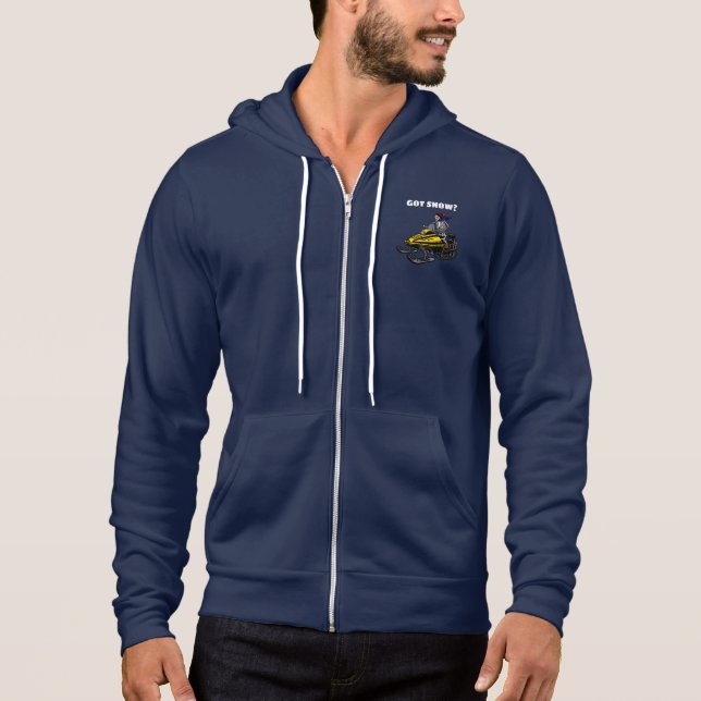Pull À Capuche Motoneige drôle de squelette personnalisé (Devant)