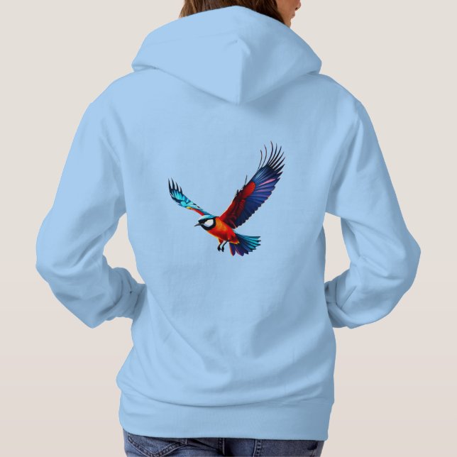 Pull À Capuche Mouette colorée en vol (Dos)