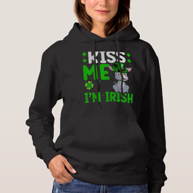 Pull À Capuche Mule Kiss Me Je suis Irish Mule St. Patrick's Day (Devant)